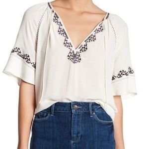 PAIGE Chessa Flowy Bohemian Embroidered Blouse. Fast and Free Shipping.
